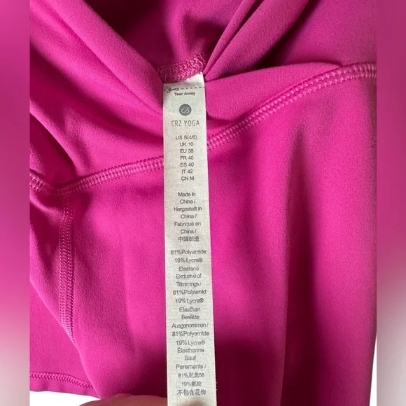 CRZ Yoga Butterluxe High Waisted Crossover Shorts Pink Women’s Size Small (4/6) - Picture 7 of 8